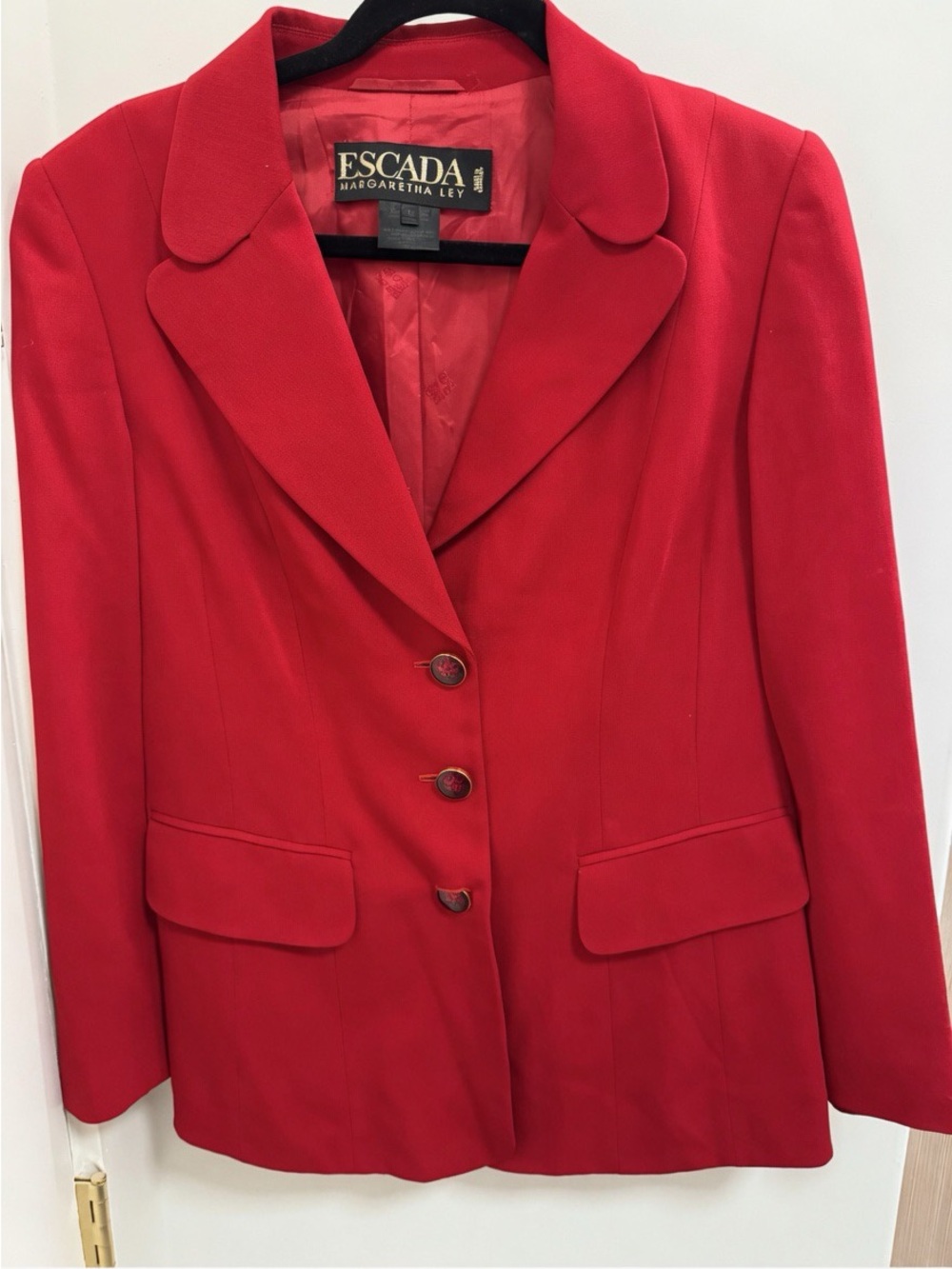 Escada VTG Women's Red Tailored Blazer 42/10